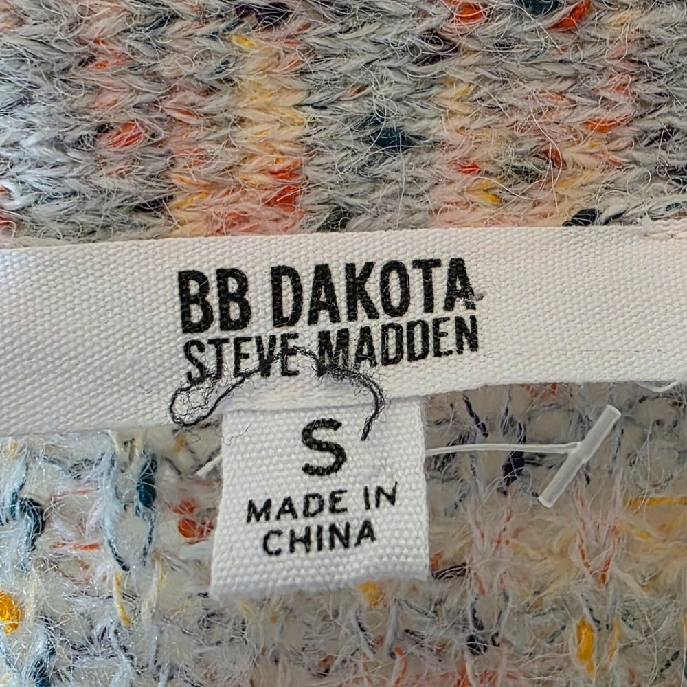 BB Dakota Steve Madden Cardigan Sweater Knit Multicolor Small S - Picture 3 of 6
